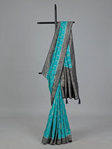 Aqua dola silk stone and zari festive saree