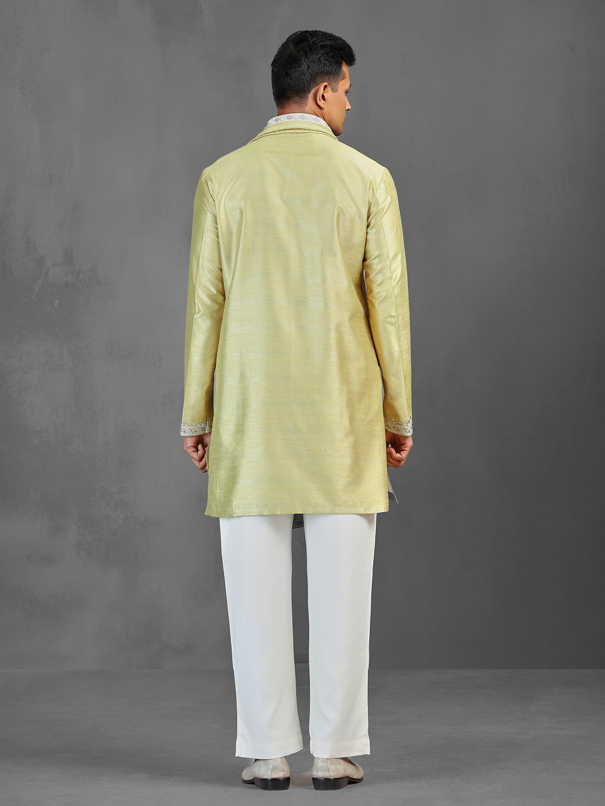Pista green wedding wear silk kurta suit with dupatta