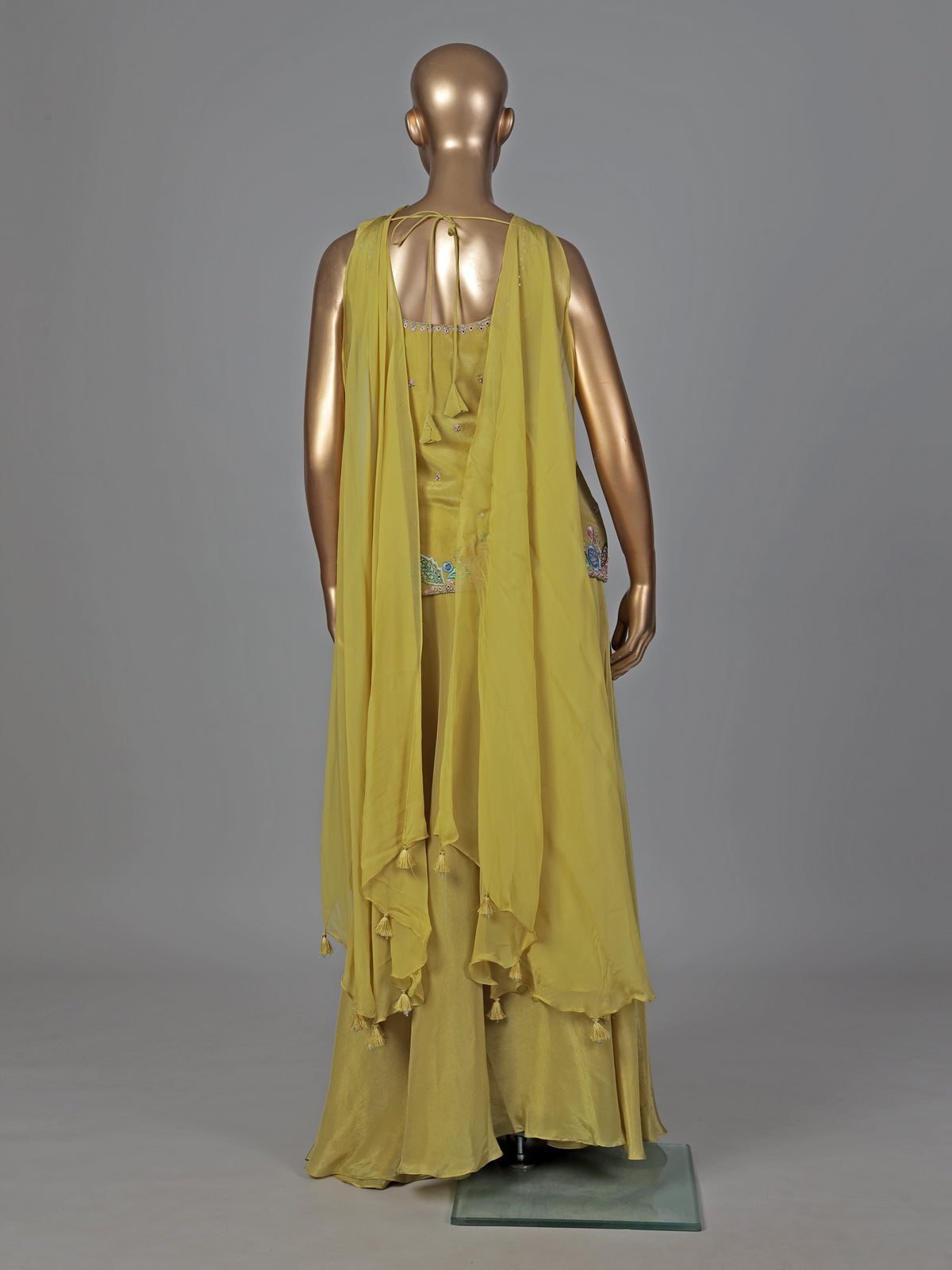 Mehendi green silk palazzo suit festive designer wear