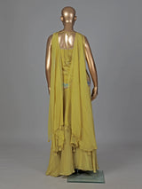 Mehendi green silk palazzo suit festive designer wear