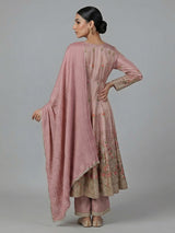 Onion pink silk anarkali suit festive elegance
