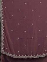 Pastel purple tissue silk diamond embellished saree