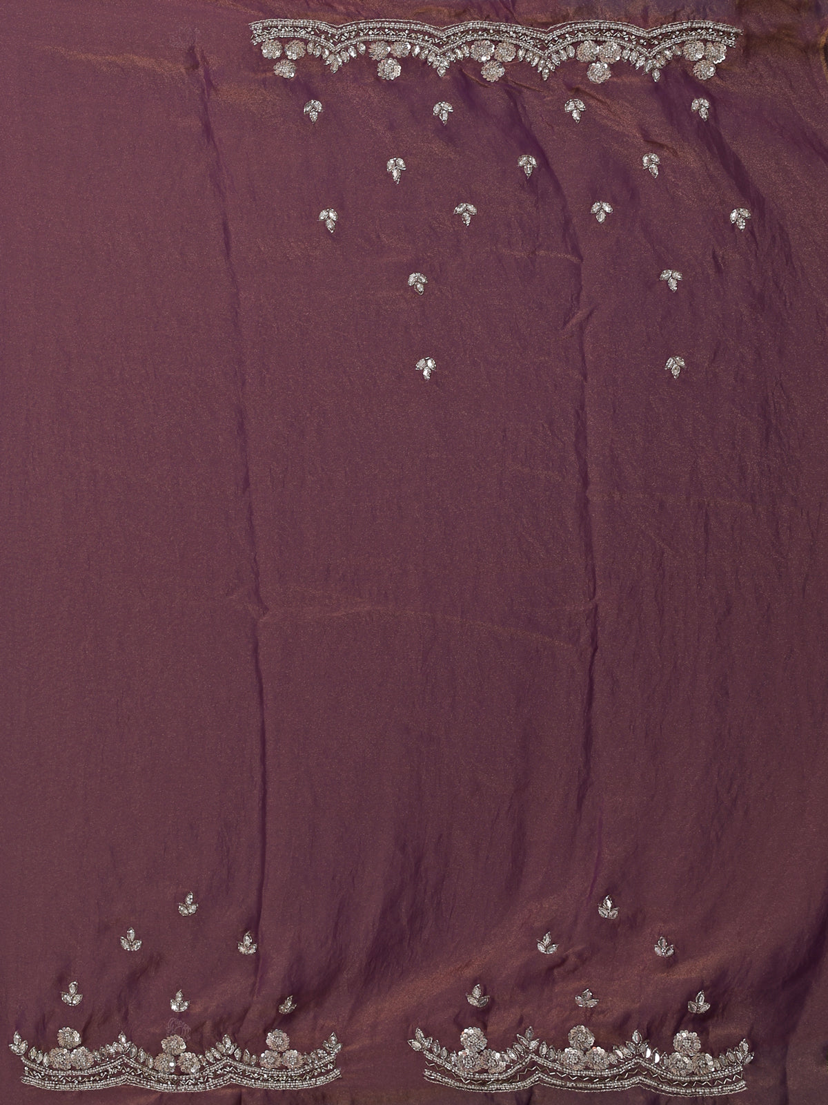 Pastel purple tissue silk diamond embellished saree