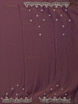 Pastel purple tissue silk diamond embellished saree