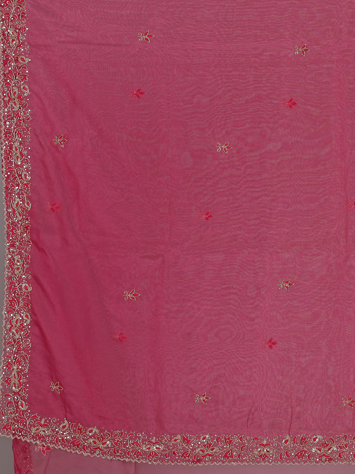 Magenta tissue georgette sequins work saree