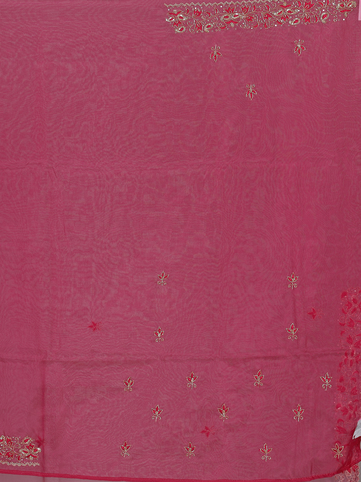 Magenta tissue georgette sequins work saree