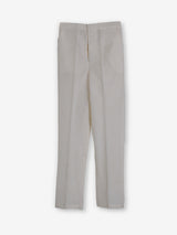 Cream terry rayon embroidered long jacket indowestern