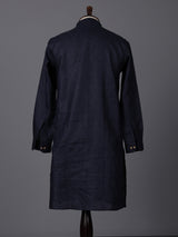 Navy cotton thread work festive wear kurta