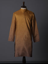 Pastel yellow silk shaded floral printed festive kurta