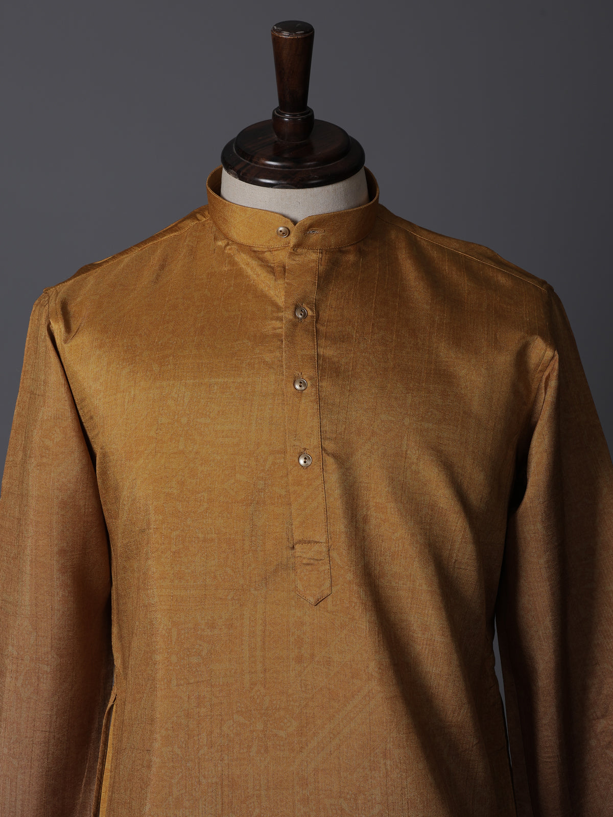 Pastel yellow silk shaded floral printed festive kurta