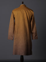 Pastel yellow silk shaded floral printed festive kurta