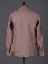 Onion pink linen embroidered short pathani festive kurta