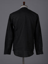 Black linen embroidered short pathani festive kurta