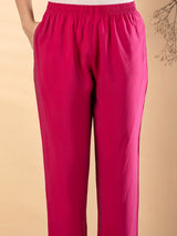 Reddish pink cotton silk kurti setq