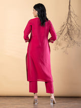 Reddish pink cotton silk kurti setq