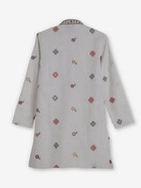 Classic off white embroidered cotton silk kurta suit