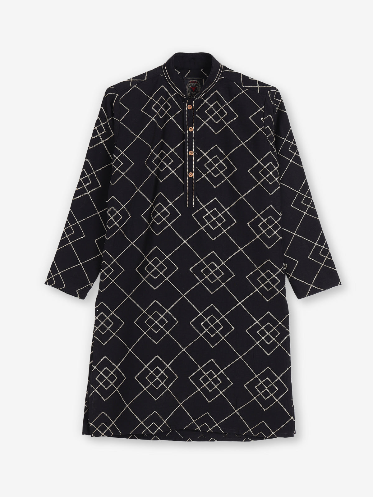 Black cotton thread work festive kurta suit