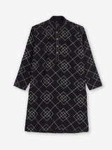 Black cotton thread work festive kurta suit