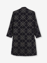 Black cotton thread work festive kurta suit