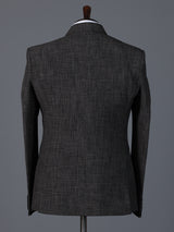 Charcoal black terry rayon classic two button blazer