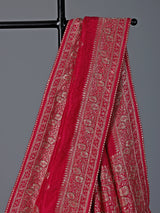 Rani pink dola silk zari work festive saree
