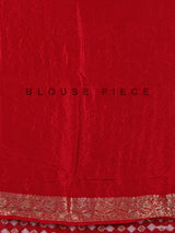 Red bandhej dola silk zari festive saree