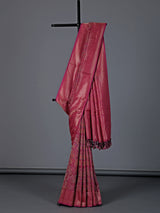 Purple art pashmina silk zari motif festive saree