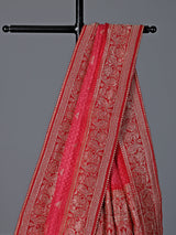 Rani pink dola silk shaded border festive saree