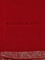 Red dola silk traditional festive embellished saree
