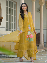 Mehendi olive tissue silk festive palazzo set with dupatta