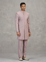 Pink jute elephant motif festive embellished indowestern set