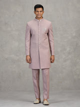 Pink jute elephant motif festive embellished indowestern set
