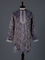 Pastel purple silk resham sequins festive kurta suit