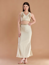 Ivory silk indo western trending lehenga maxi silhouette