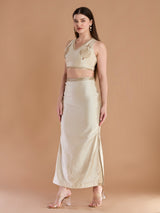 Ivory silk indo western trending lehenga maxi silhouette