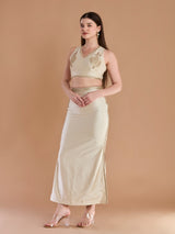 Ivory silk indo western trending lehenga maxi silhouette