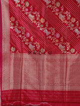 Red pure banarasi silk zari woven wedding festive saree