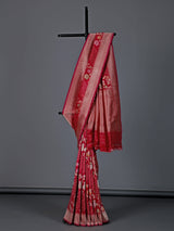 Red pure banarasi silk zari woven wedding festive saree