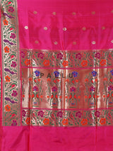 Rani pink pure banarasi silk peacock motif festive saree