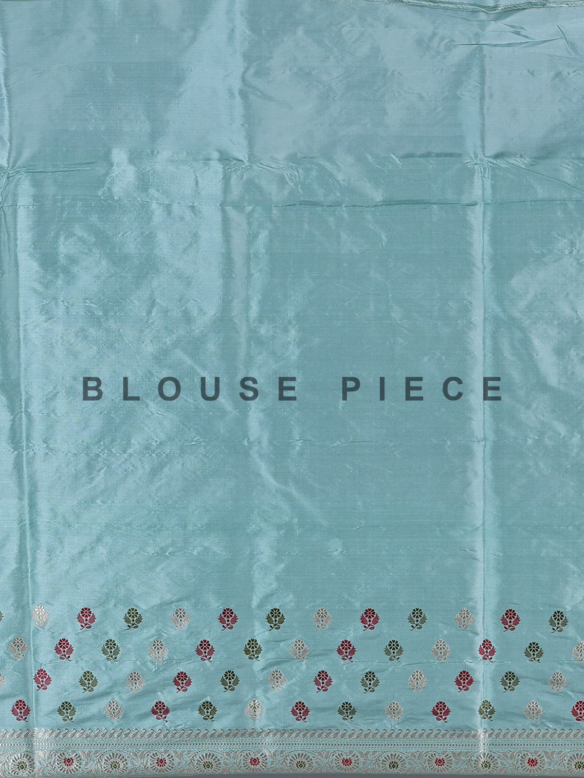Light blue pure banarasi silk floral motif festive saree