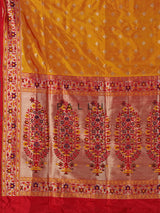 Mustard yellow pure banarasi silk zari festive saree