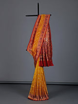 Mustard yellow pure banarasi silk zari festive saree