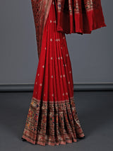 Red pure banarasi silk traditional zari festive saree