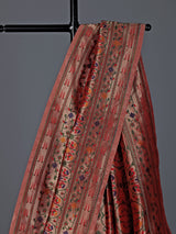 Red pure banarasi silk traditional zari festive saree