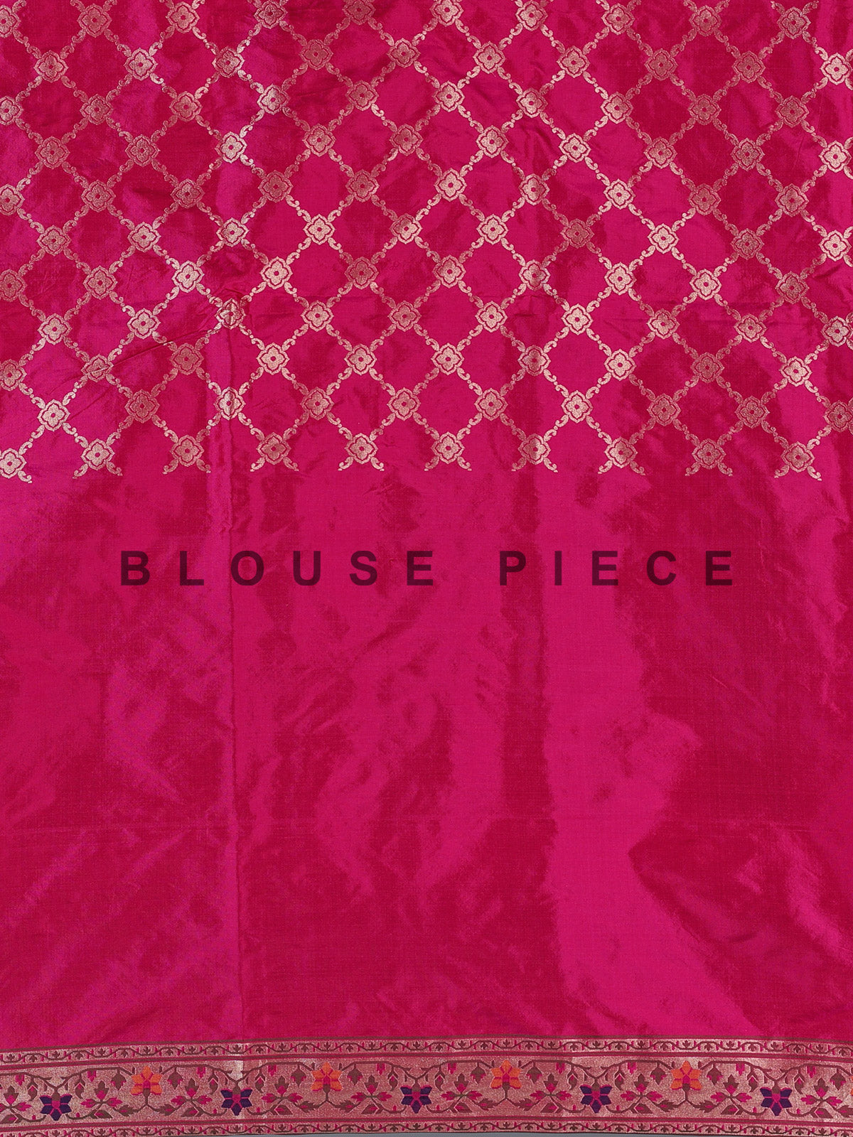 Rani pink pure banarasi silk floral bird festive saree