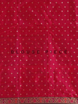 Rani pink pure banarasi silk paisley motif festive saree