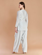 Royal off white chanderi designer embellished salwar suit