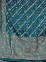 Peacock blue pure banarasi silk zari saree