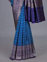 Dual tone green pure banarasi silk festive saree