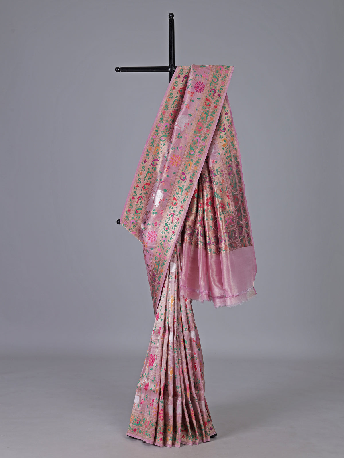 Pink pure banarasi silk saree for wedding wear